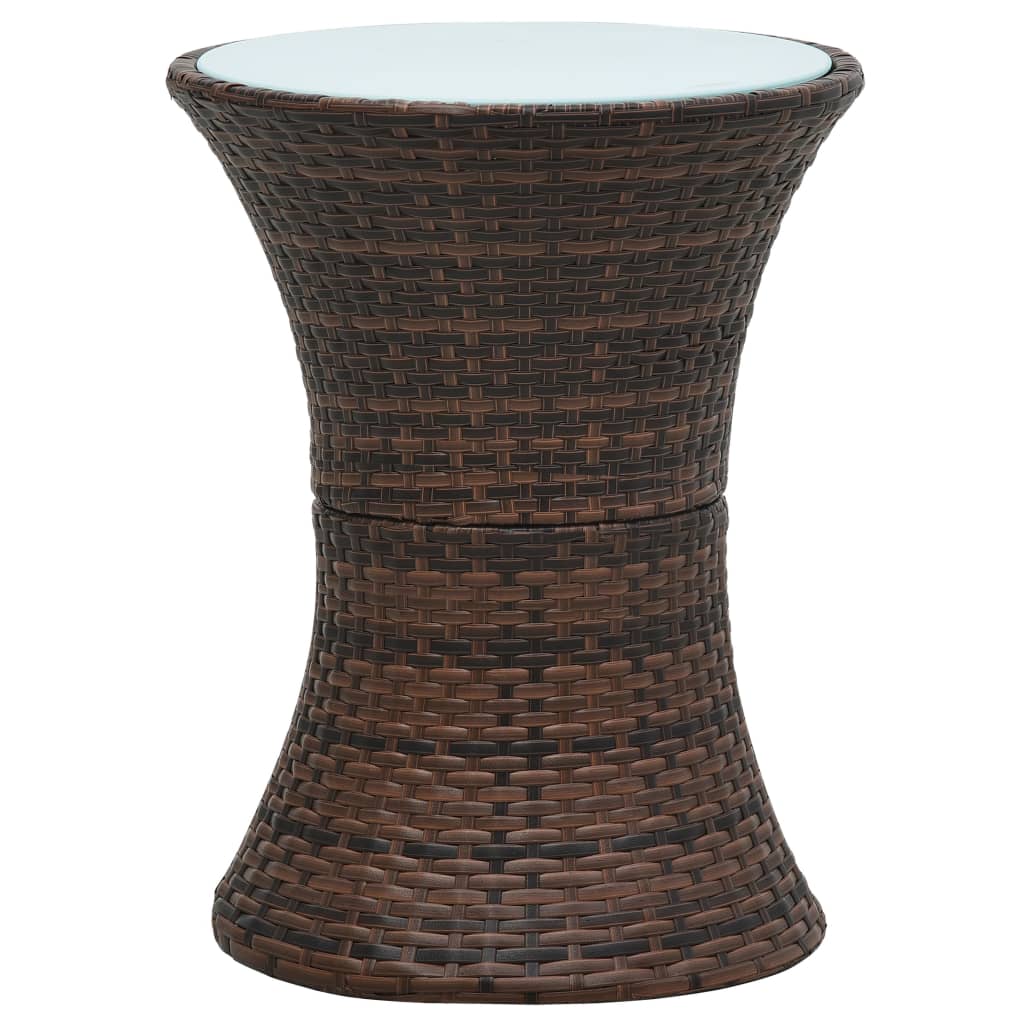 Mesa de jardín en forma de tambor ratán sintético marrón
