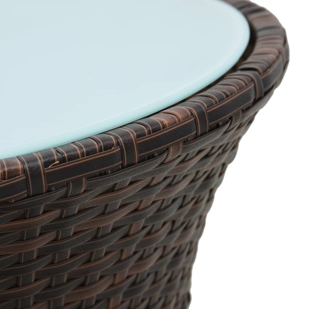 Mesa de jardín en forma de tambor ratán sintético marrón