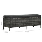 Set de muebles de jardín 3 pzas y cojines ratán sintético gris