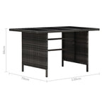 Set de muebles de jardín 3 pzas y cojines ratán sintético gris