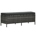 Set de muebles de jardín 3 pzas y cojines ratán sintético gris