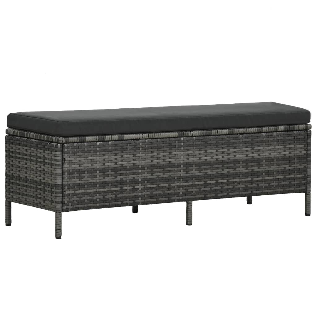 Set de muebles de jardín 3 pzas y cojines ratán sintético gris