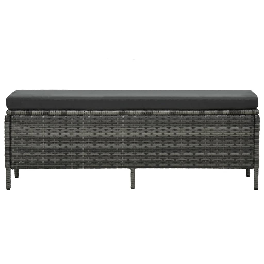 Set de muebles de jardín 3 pzas y cojines ratán sintético gris