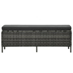 Set de muebles de jardín 3 pzas y cojines ratán sintético gris