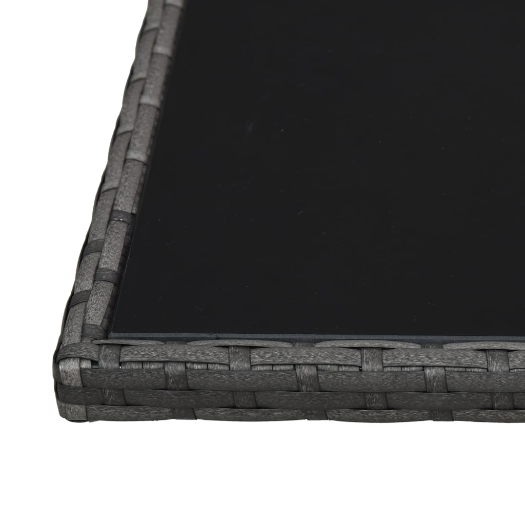 Set de muebles de jardín 3 pzas y cojines ratán sintético gris