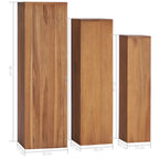 Soportes para plantas 3 piezas madera maciza de teca