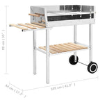 Barbacoa de carbón portátil XXL acero inoxidable con 2 estantes
