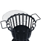 Brasero de jardín con parrila BBQ acero inoxidable 47,5 cm