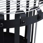 Brasero de jardín con parrila BBQ acero inoxidable 47,5 cm