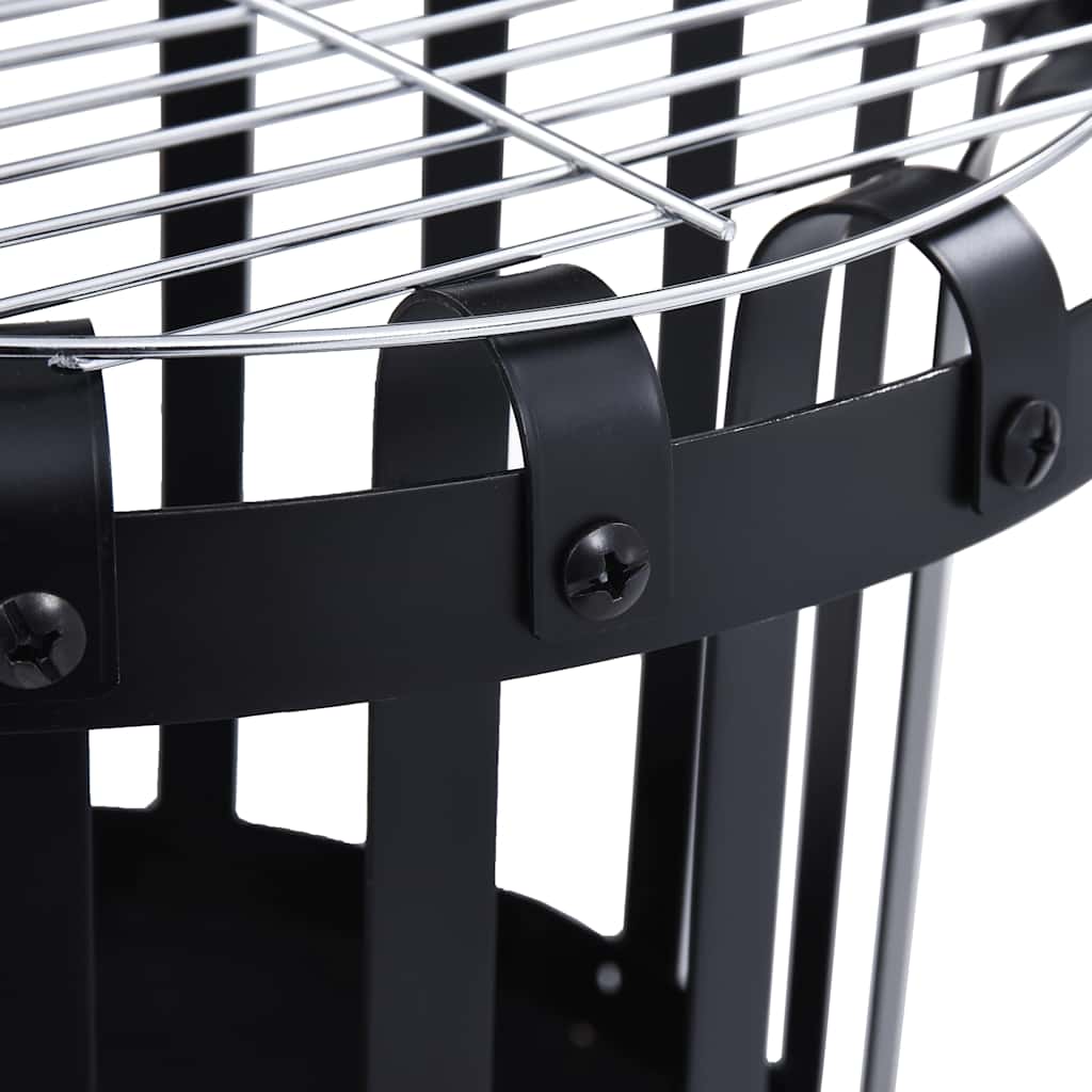 Brasero de jardín con parrila BBQ acero inoxidable 47,5 cm