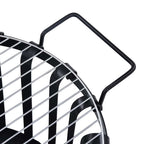 Brasero de jardín con parrila BBQ acero inoxidable 47,5 cm