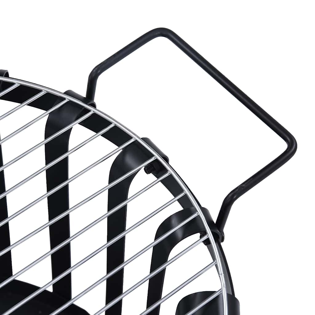 Brasero de jardín con parrila BBQ acero inoxidable 47,5 cm