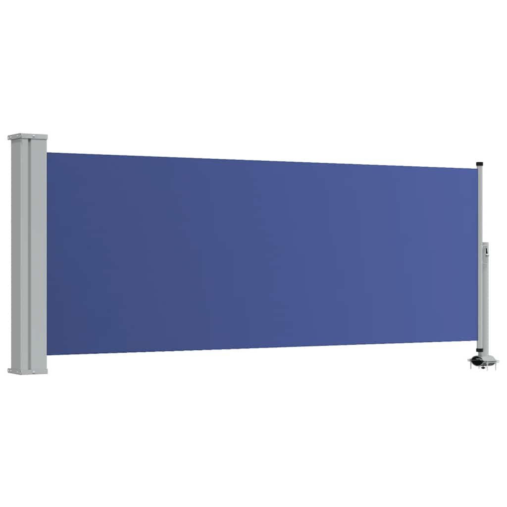 Toldo lateral retráctil de jardín azul 100x300 cm