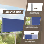 Toldo lateral retráctil de jardín azul 100x300 cm