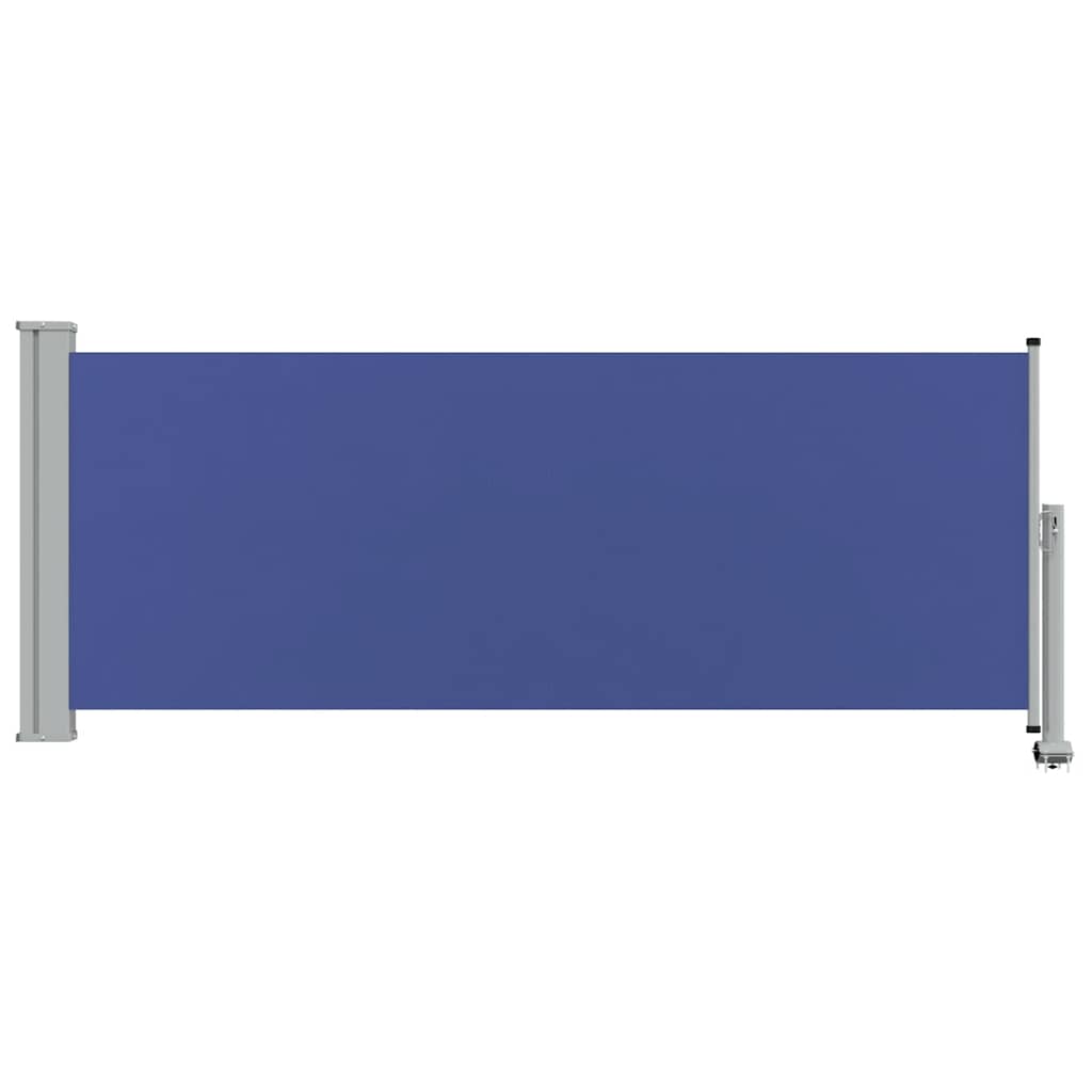 Toldo lateral retráctil de jardín azul 100x300 cm
