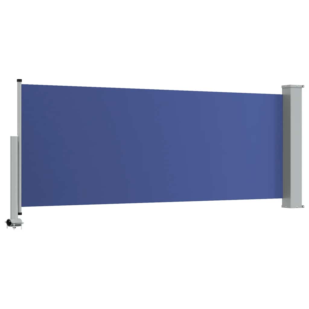 Toldo lateral retráctil de jardín azul 100x300 cm