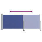 Toldo lateral retráctil de jardín azul 100x300 cm