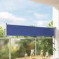 Toldo lateral retráctil de jardín azul 100x300 cm