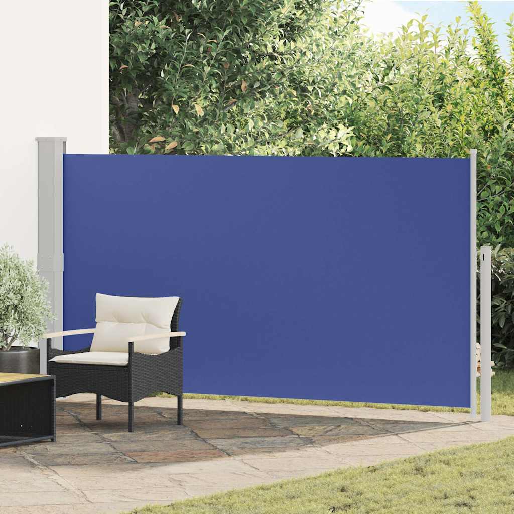 Blue Retractable Garden Side Awning 100x300 cm