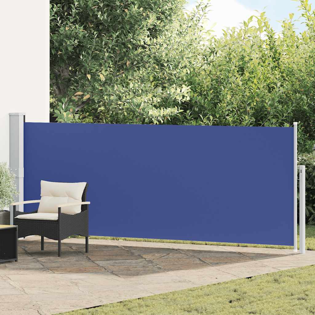 Blue Retractable Garden Side Awning 100x300 cm