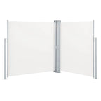 Toldo lateral doble retráctil de jardín color crema 170x600 cm
