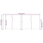 Toldo lateral doble retráctil de jardín color crema 170x600 cm