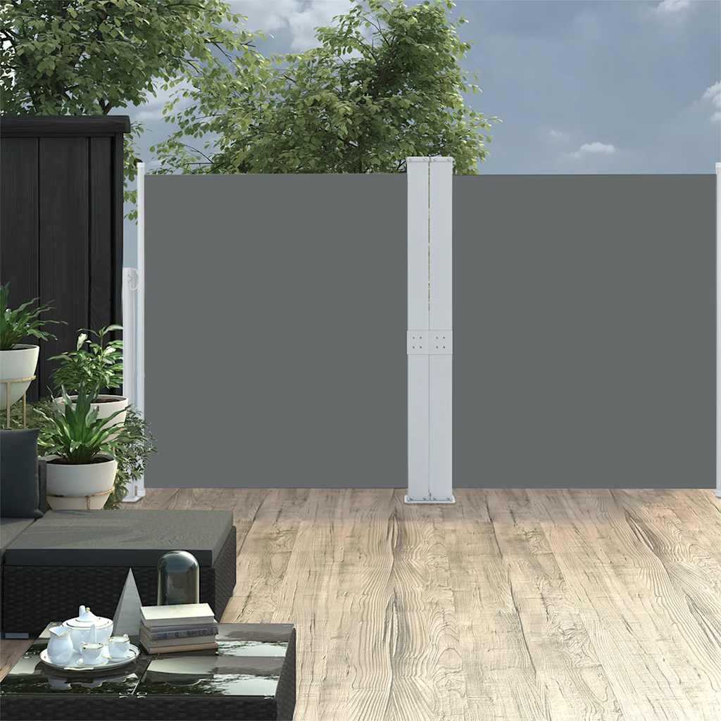 Cream Double Retractable Garden Awning 170x600 cm
