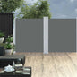 Toldo lateral doble retráctil de jardín color crema 170x600 cm