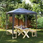 Professional anthracite grey gazebo 2x2 m