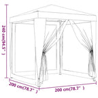 Carpa para celebraciones con 4 paredes de malla blanco 2x2 m