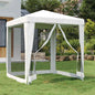 Tenda de celebração com 4 paredes de malha branca 2x2 m