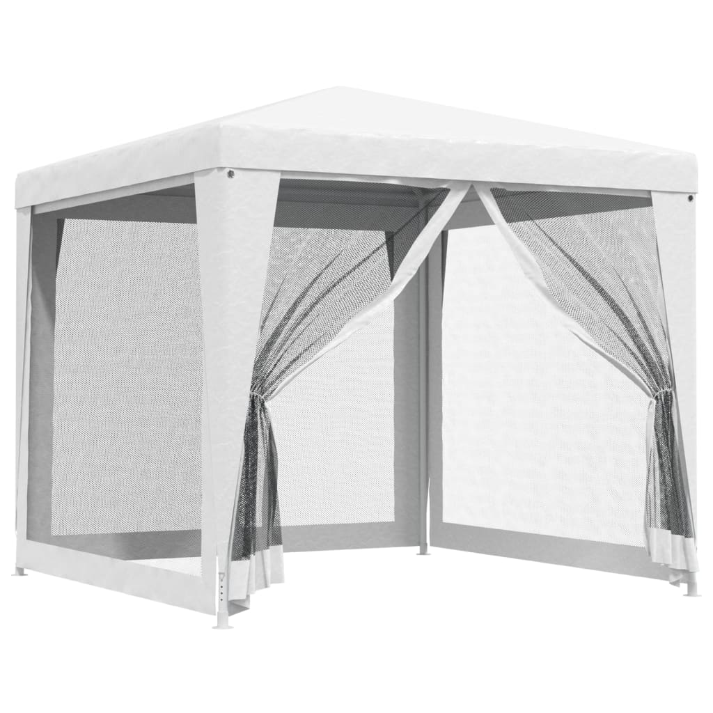 Carpa para celebraciones con 4 paredes de malla blanco 2,5x2,5m