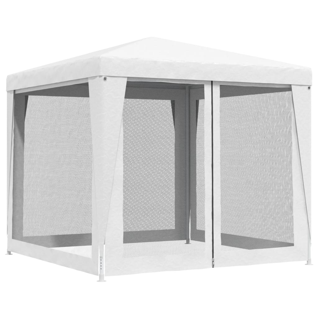 Carpa para celebraciones con 4 paredes de malla blanco 2,5x2,5m