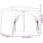 Carpa para celebraciones con 4 paredes de malla blanco 2,5x2,5m