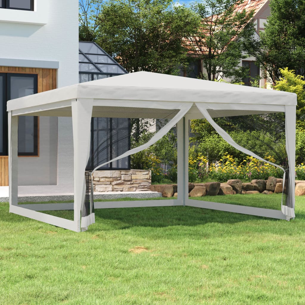 Carpa para celebraciones con 4 paredes de malla blanco 2,5x2,5m