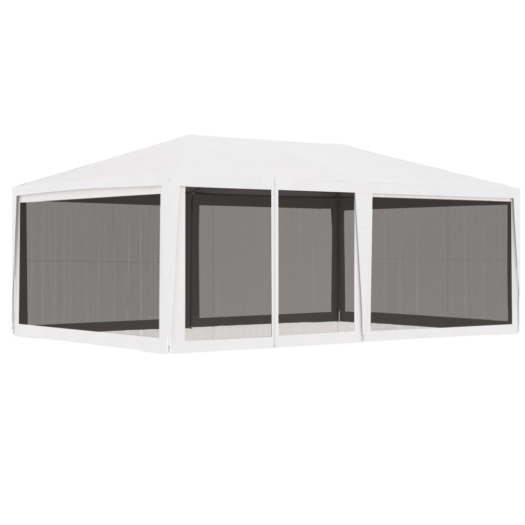 Carpa para celebraciones con 4 paredes de malla blanco 2,5x2,5m