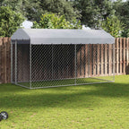 Perrera de exterior con techo 7,6x3,8x2,3 m