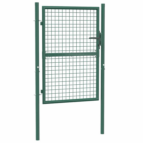 Puerta de valla de acero 100 x 125 cm verde