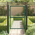 Puerta de valla de acero 100 x 125 cm verde