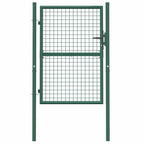 Puerta de valla de acero 100 x 125 cm verde