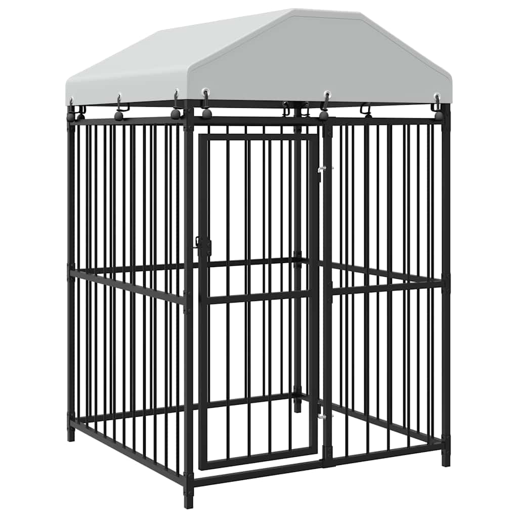 Perrera de exterior con techo 120x120x150 cm