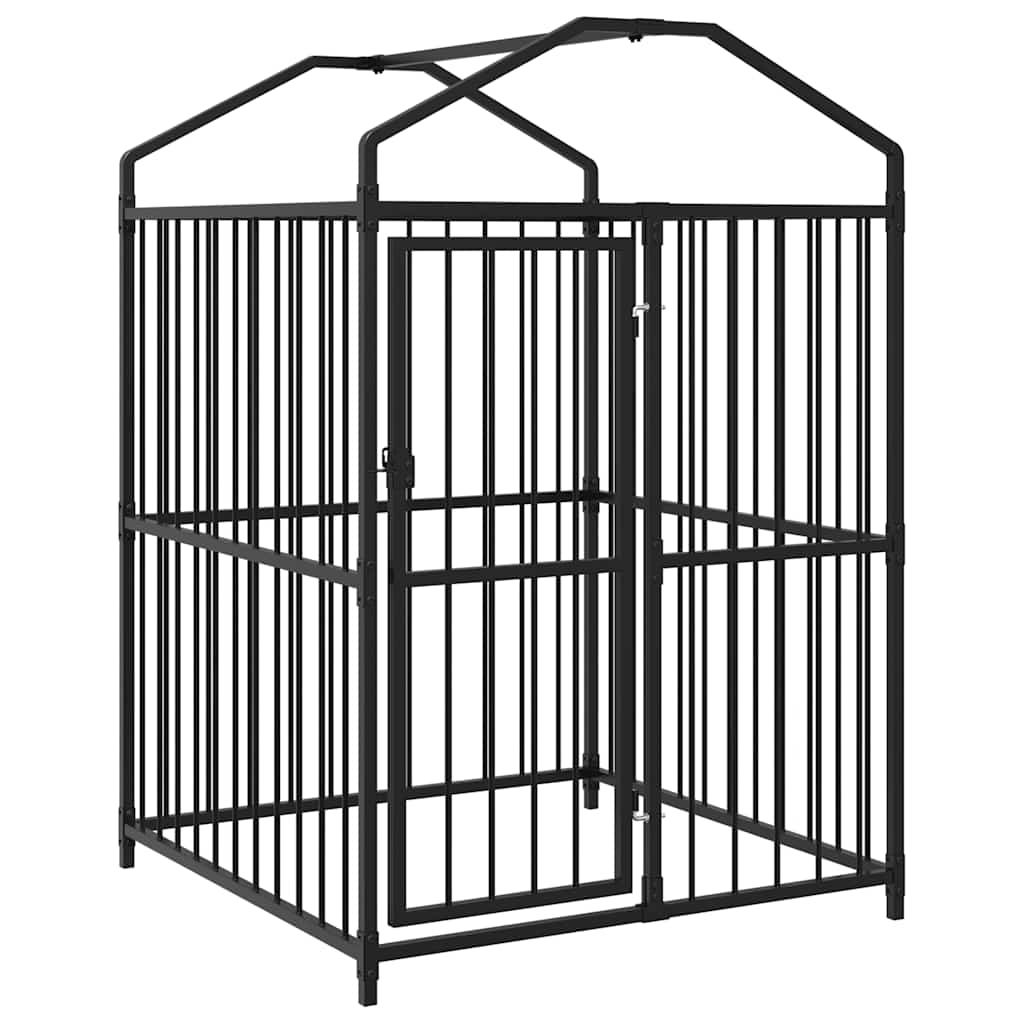 Perrera de exterior con techo 120x120x150 cm