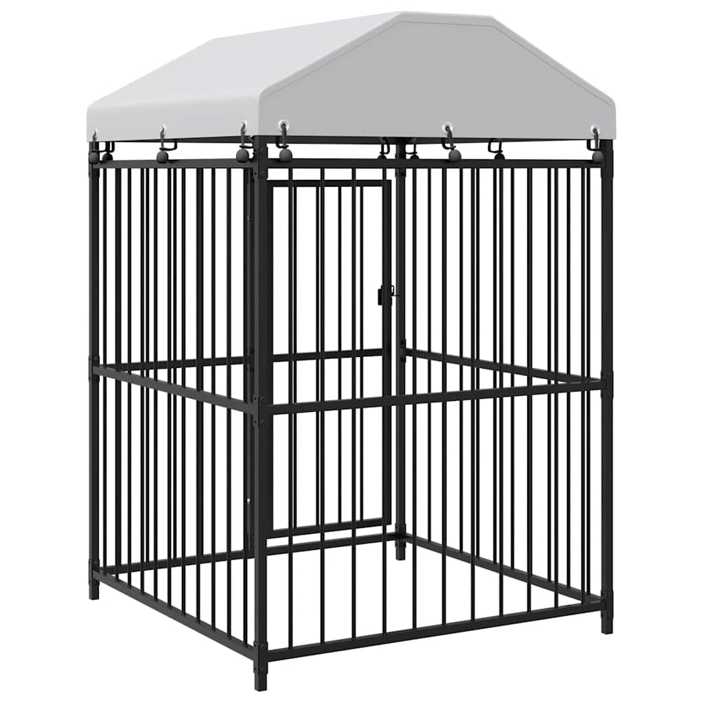 Perrera de exterior con techo 120x120x150 cm