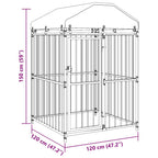 Perrera de exterior con techo 120x120x150 cm