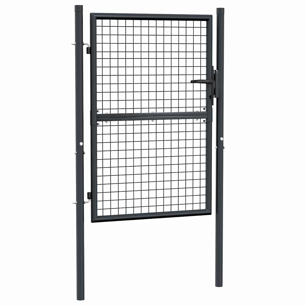 Garden gate, galvanized steel mesh, 100 x 125 cm, gray