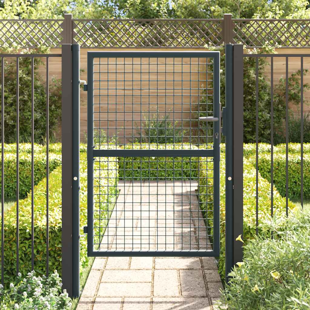 Garden gate, galvanized steel mesh, 100 x 125 cm, gray