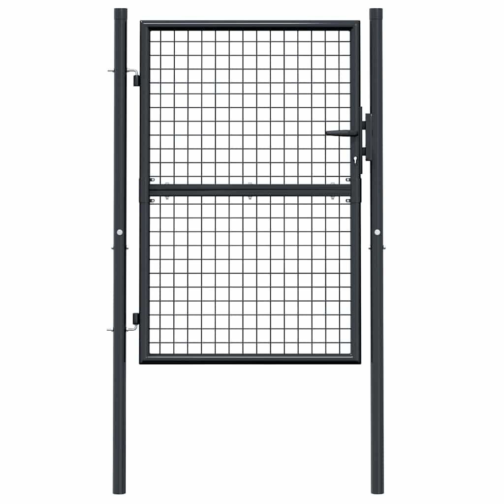 Garden gate, galvanized steel mesh, 100 x 125 cm, gray
