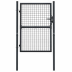 Garden gate, galvanized steel mesh, 100 x 125 cm, gray
