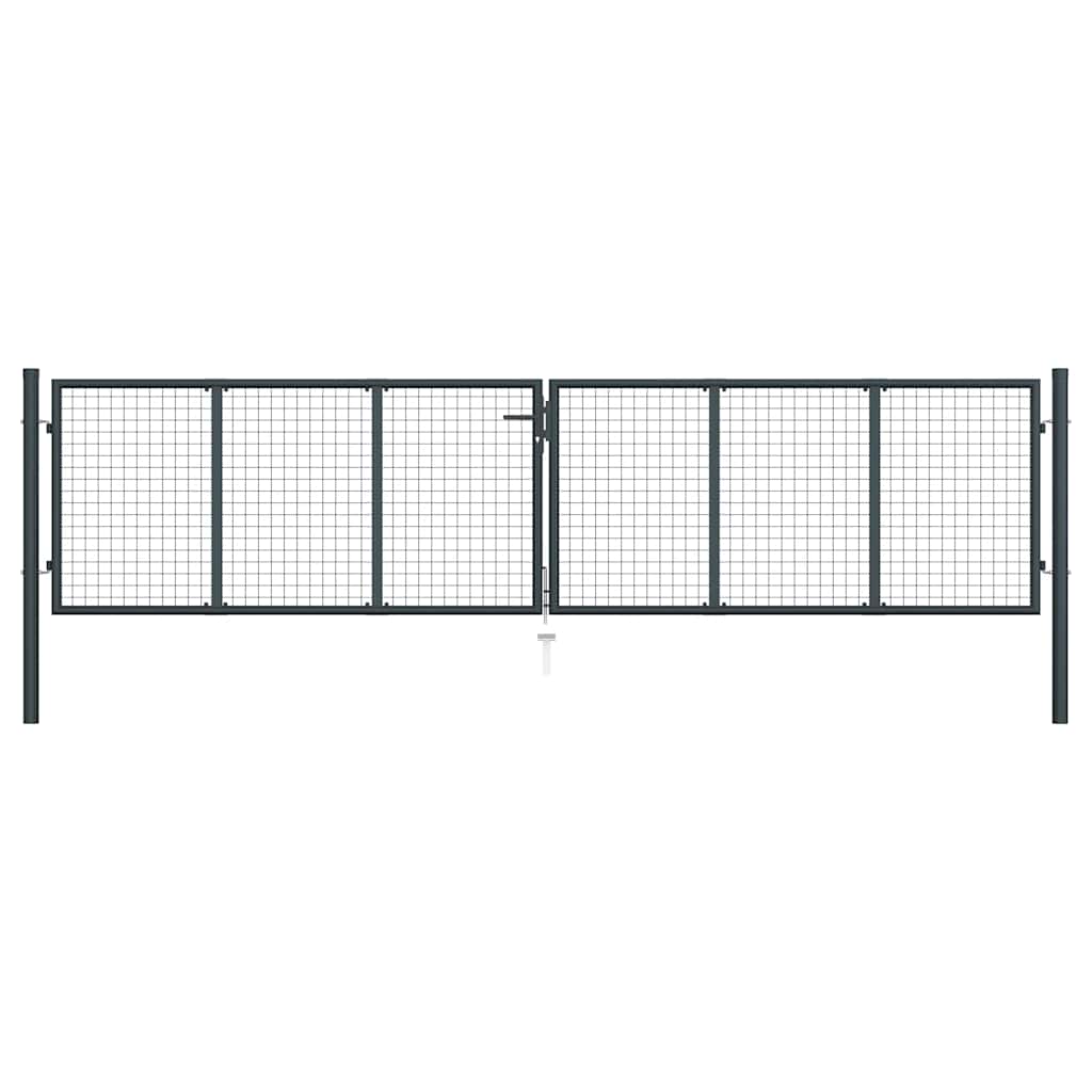 Garden gate, galvanized steel mesh, 100 x 125 cm, gray