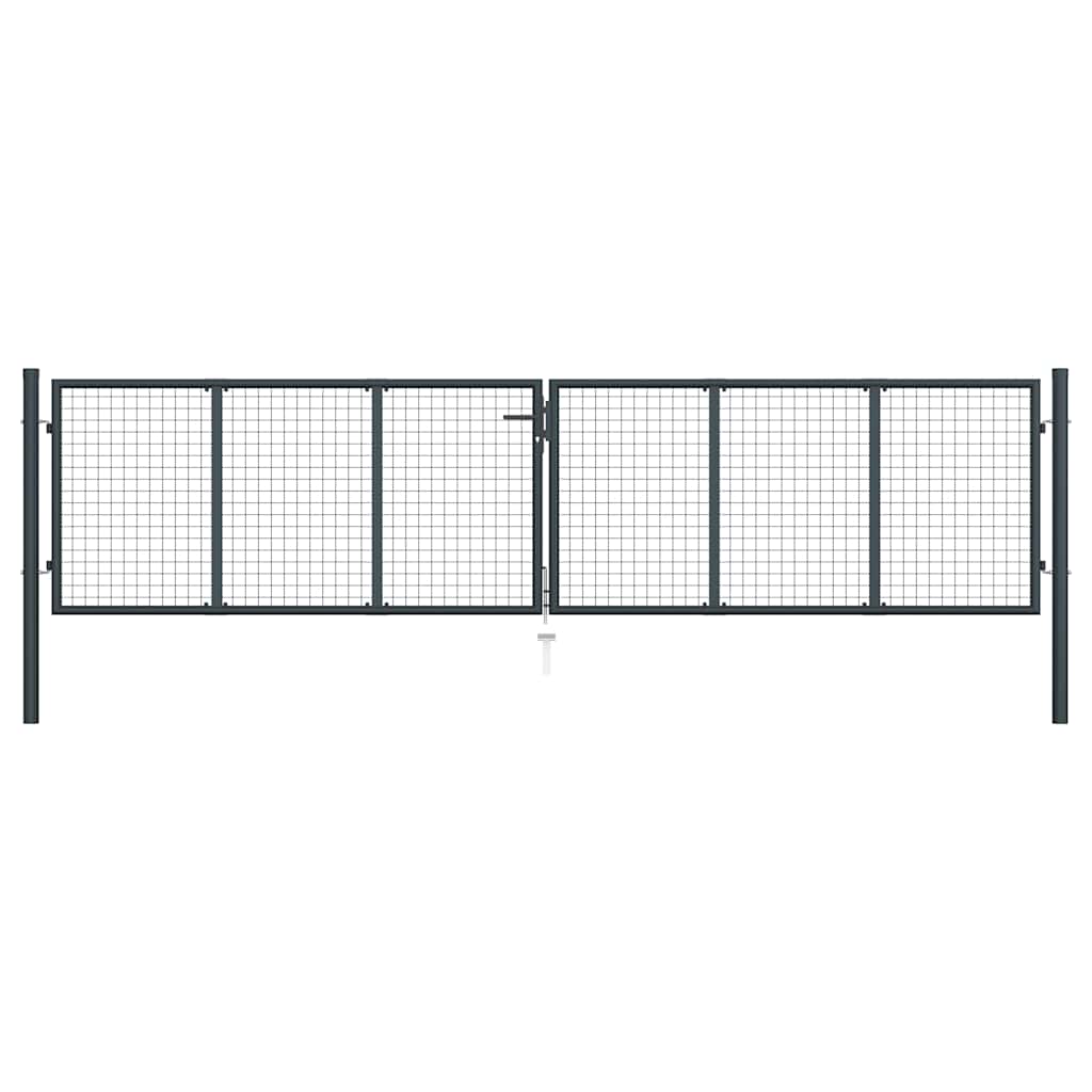 Garden gate, galvanized steel mesh, 100 x 125 cm, gray